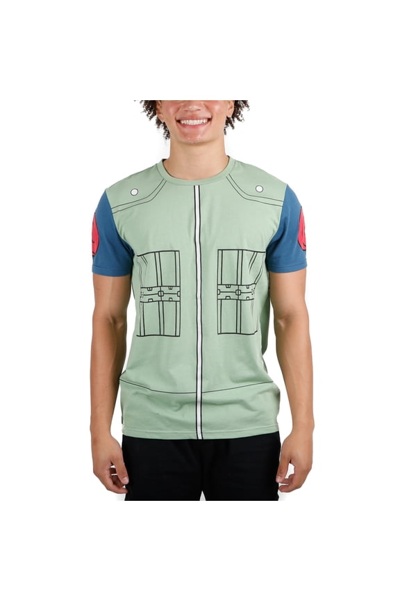 Naruto Shippuden Anime Cartoon Kakashi Cosplay Men's Graphic Tee Shirt-M