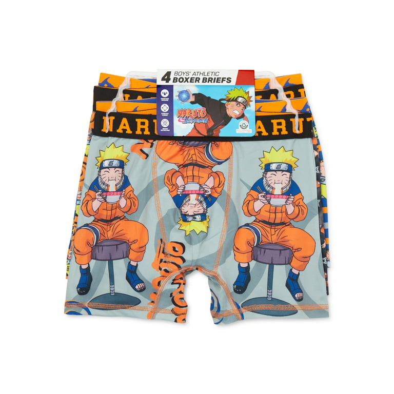 Naruto Shippuden Boys Allover Print Boxer Briefs, 4-Pack, Sizes XS