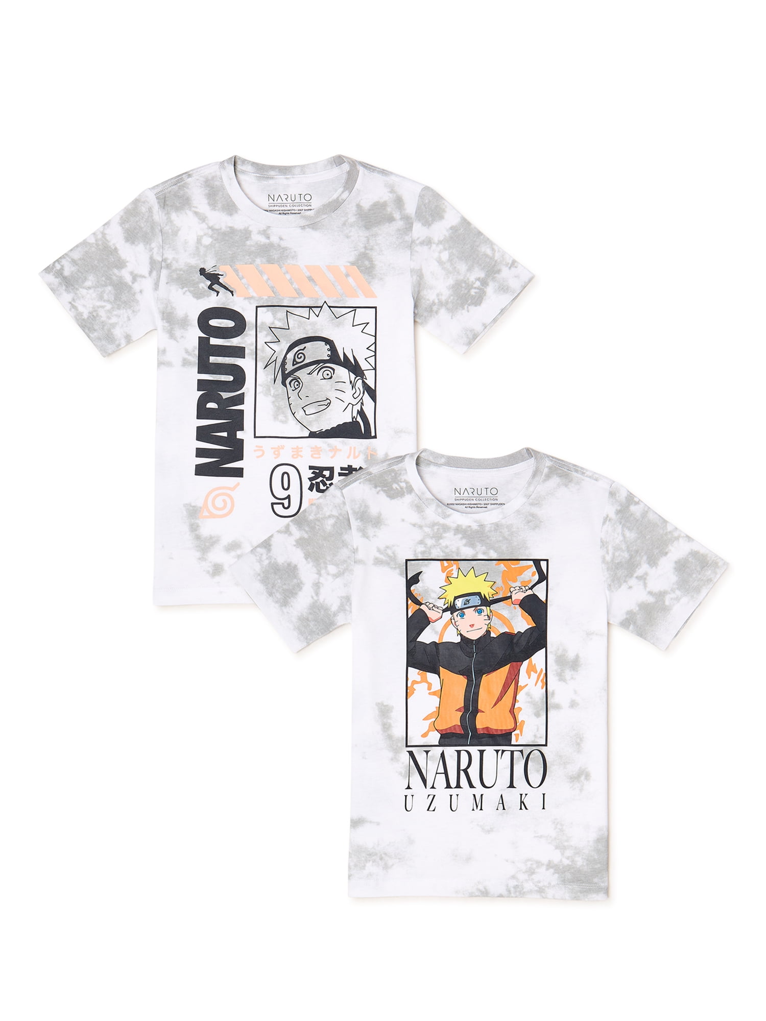 Naruto Shippuden Boys Graphic Tie-Dye T-Shirts, 2 Pack, Sizes 4-18 ...