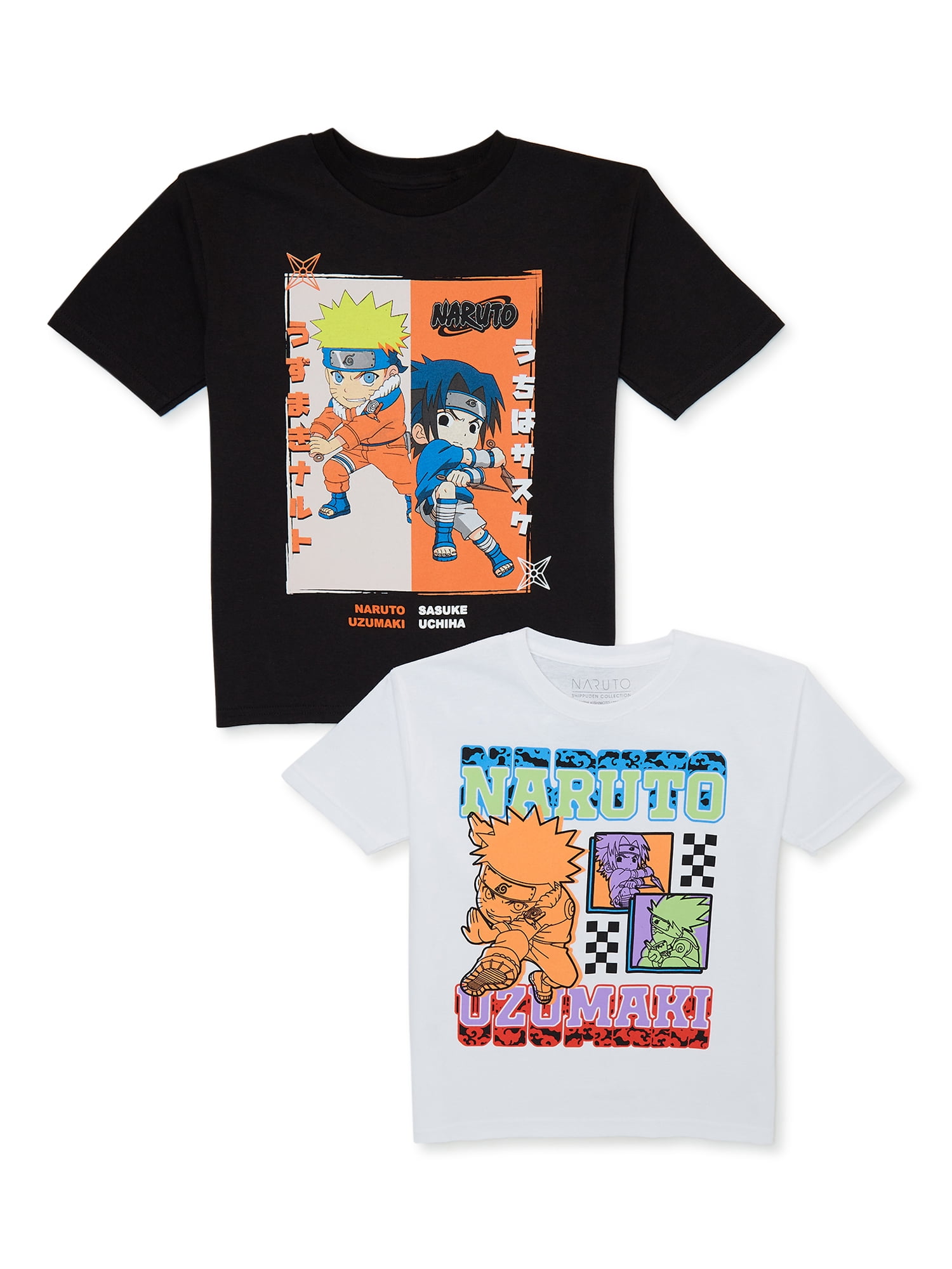 Naruto Shippuden Boys Group Shot Graphic T-Shirts, 2-Pack, Sizes 4