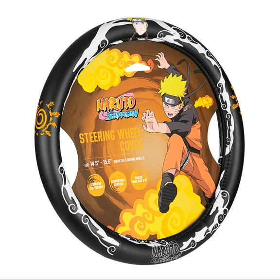Naruto Shippuden Car Steering Wheel Cover, 15 Inch Anime Steering Wheel Cover, Cushioned Soft Comfortable Cover Anime Car Accessories for Men Women, Kirigakure