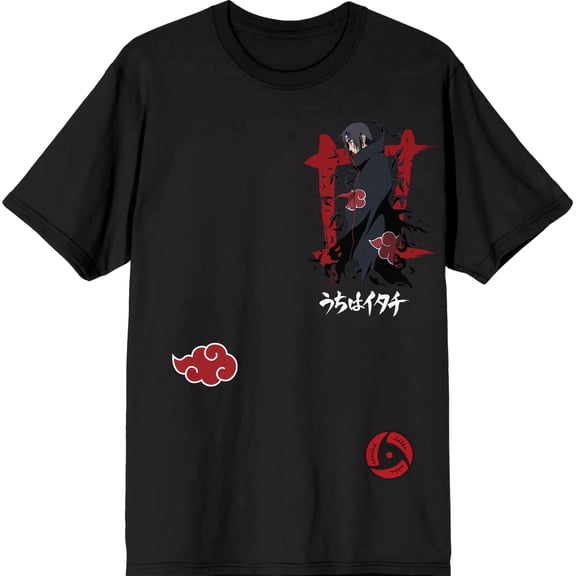 Naruto Shippuden Character Men's Black Graphic Tee-Large
