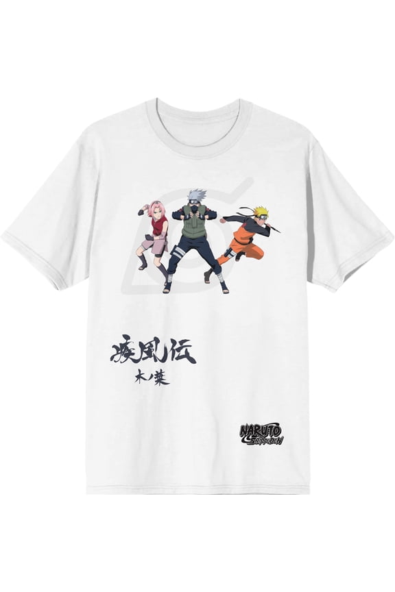 Naruto Shippuden Character Men's White Graphic Tee - 6XL