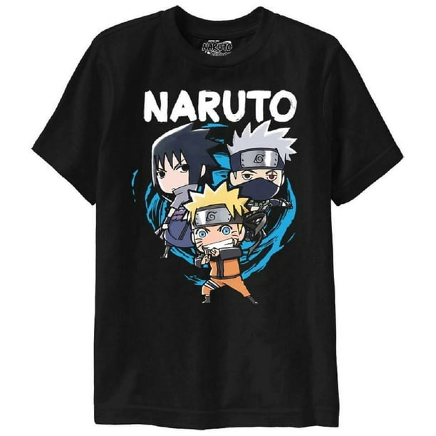 Naruto Shippuden Chibi Group Youth Crew T-Shirt SM Black - Walmart.com
