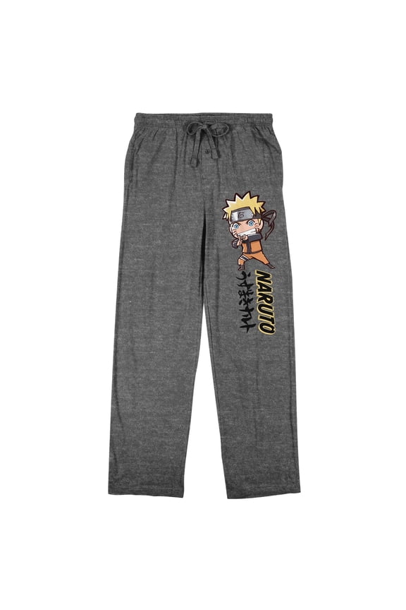 Naruto Shippuden Chibi Naruto Men's Heather Gray Sleep Pants