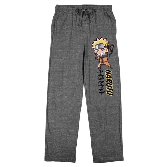 Naruto Shippuden Chibi Naruto Men's Heather Gray Sleep Pants