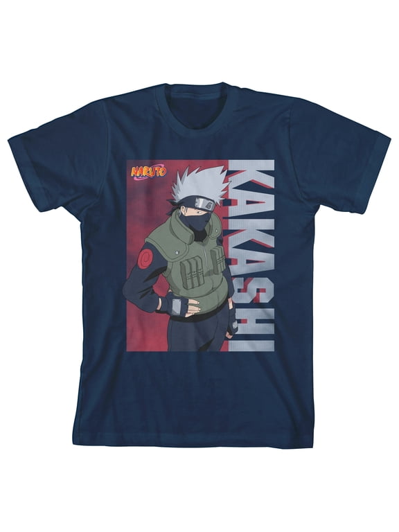 Naruto Shippuden Classic Kakashi Youth Boys Navy Tee-XS