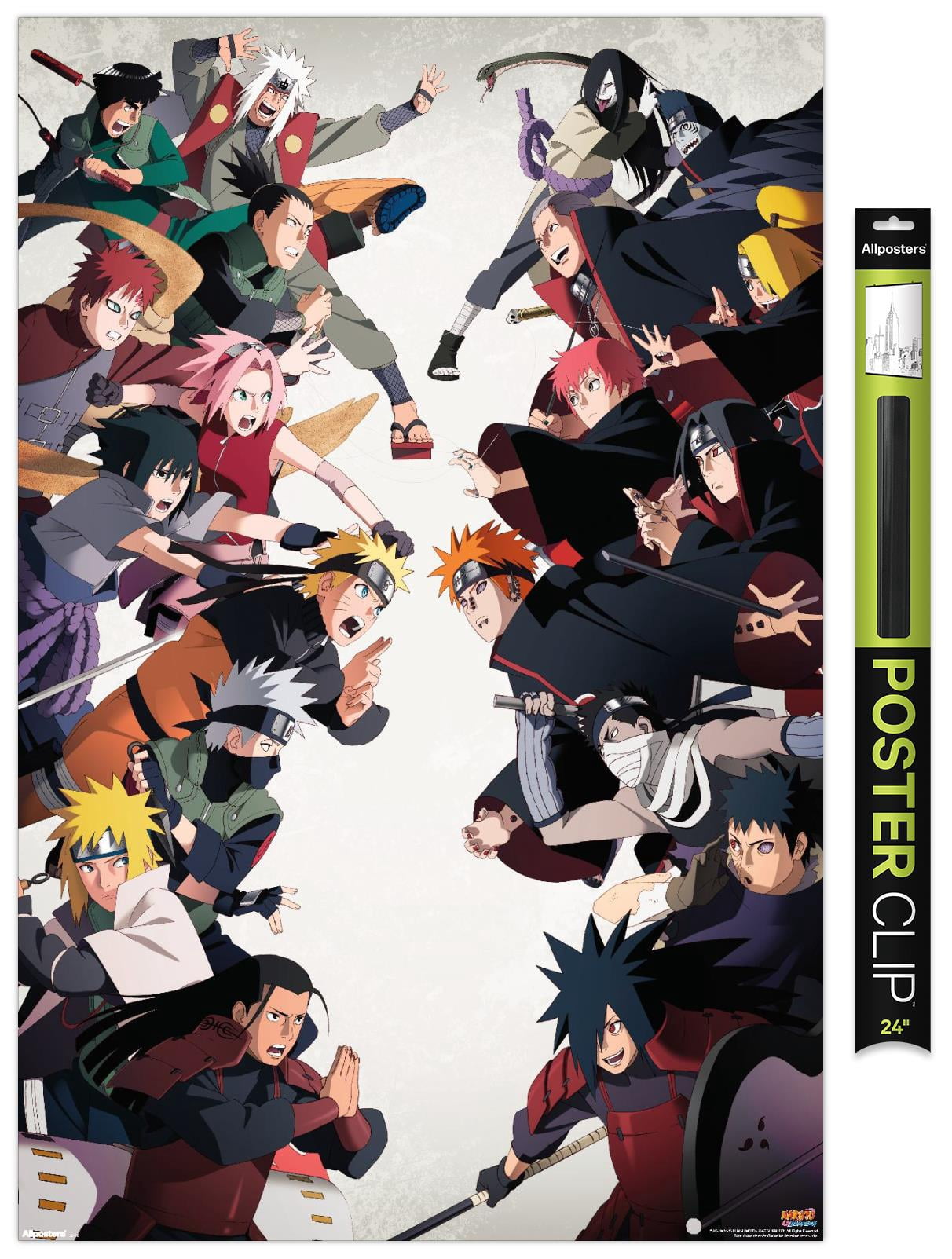 Naruto Shippuden - Face-Off Wall Poster with Push Pins, 22.375