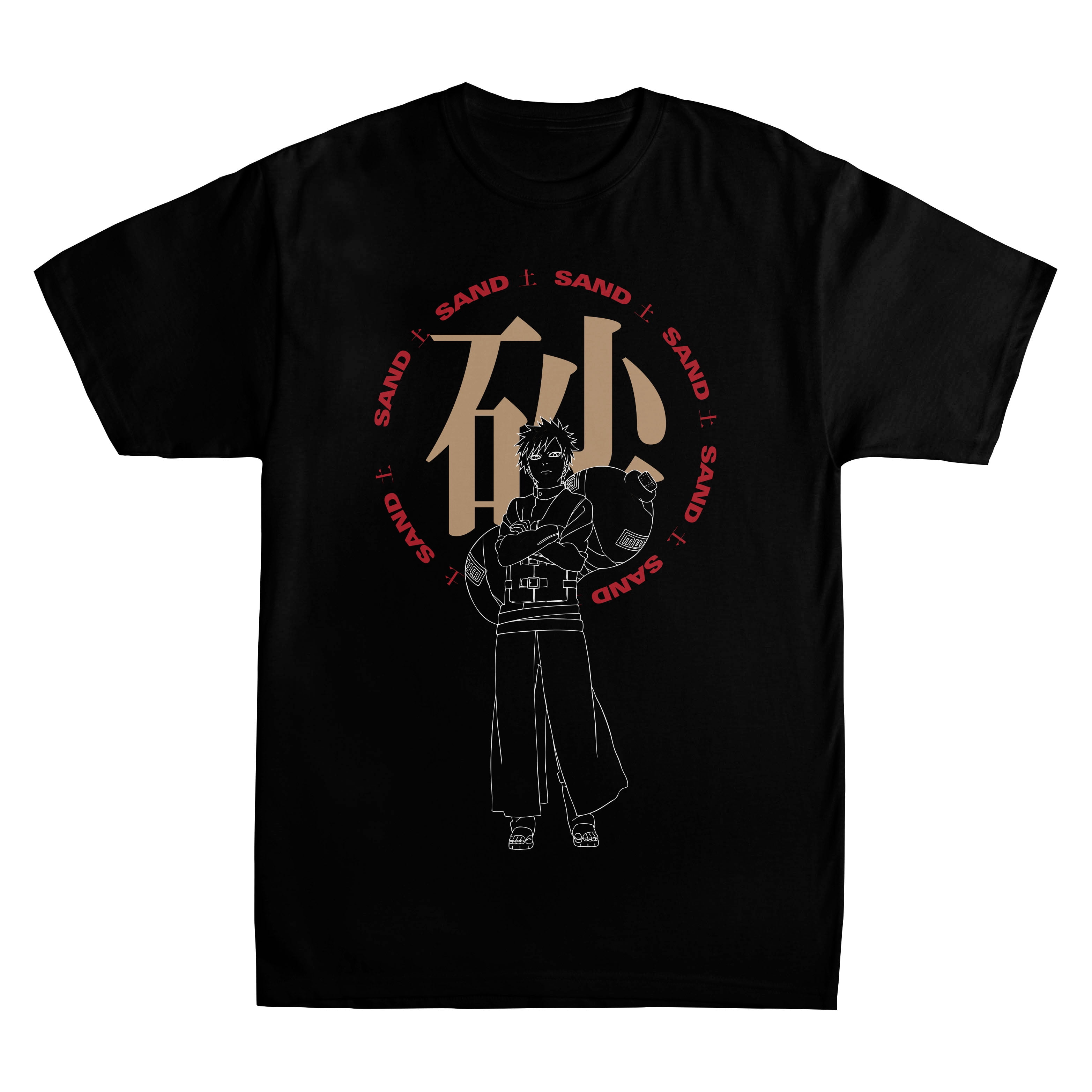 Naruto Shippuden Gaara Sand Men's Black T-Shirt-Medium - Walmart.com, image size:3129x3129