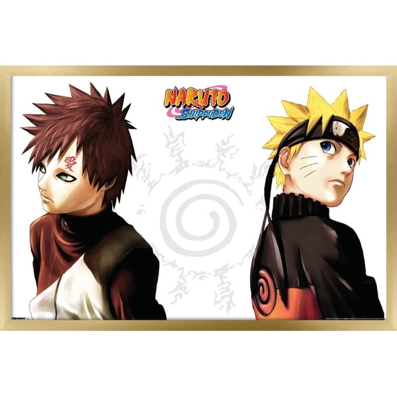 Naruto Shippuden - Gaara and Naruto Wall Poster, 22.375" x 34" Framed