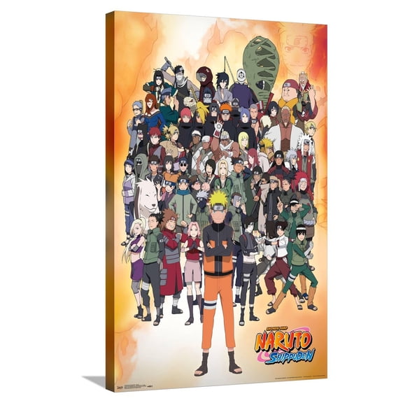 Naruto Shippuden - Group Canvas Wall Poster, 22.375" x 34"