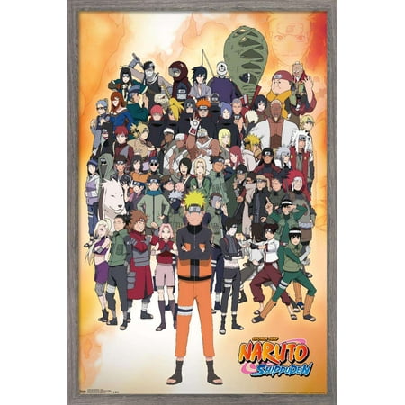 Naruto Shippuden - Group Wall Poster, 14.725" x 22.375", Framed
