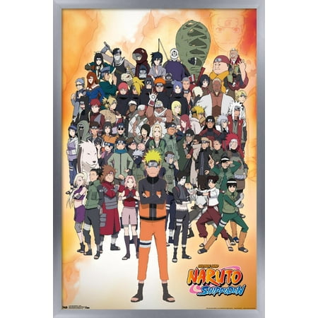 Naruto Shippuden - Group Wall Poster, 22.375" x 34", Framed