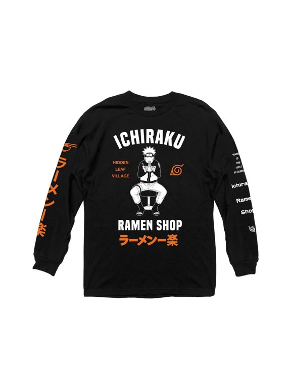 Naruto Shippuden Ichiraku Ramen Shop Adult Unisex Long Sleeve Shirt XL Black