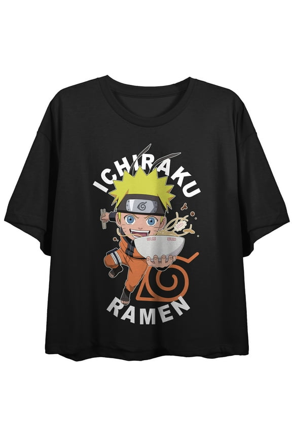 Naruto Shippuden Ichiraku Ramen Women's Black Crop-M