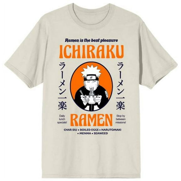 Naruto Shippuden Ichiraku Ramen is the Best on Tofu Men's Natural Graphic Tee-Large
