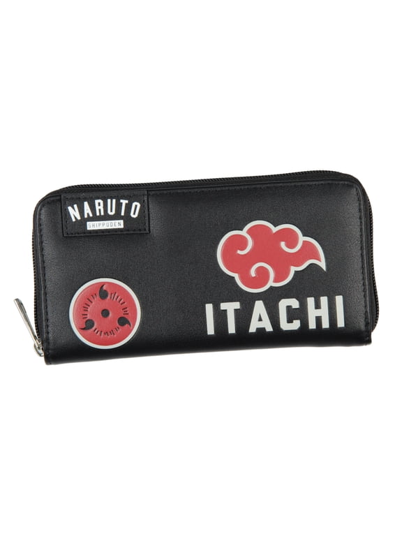 Shippuden Itachi Uchiha Akatsuki Red Cloud Mangekyo Sharingan Zip Around Wallet