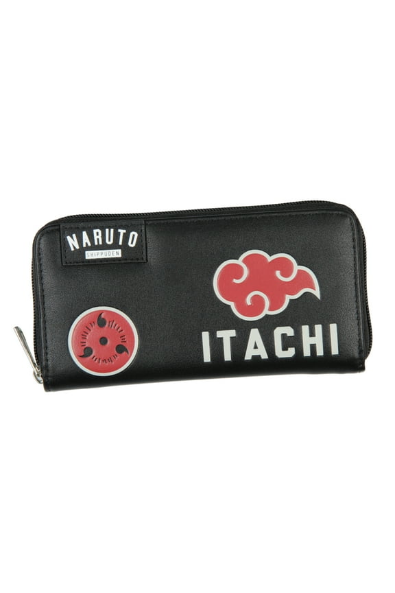 Naruto Shippuden Itachi Uchiha Akatsuki Red Cloud Mangekyo Sharingan Zip Around Wallet