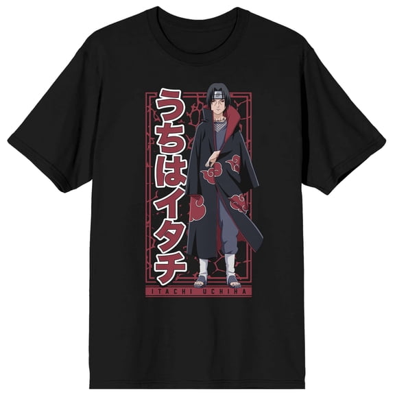 Naruto Shippuden Itachi Uchiha Men's Black T-shirt-3XL