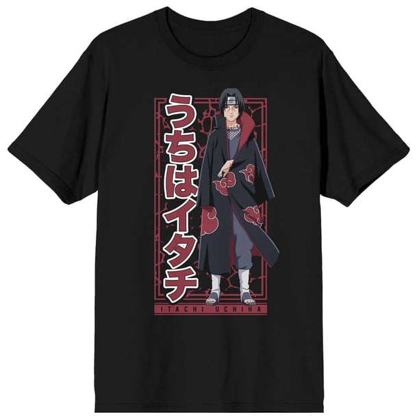 Naruto Shippuden Itachi Uchiha Men's Black T-shirt-Medium