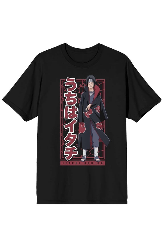 Naruto Shippuden Itachi Uchiha Men's Black T-shirt-XL