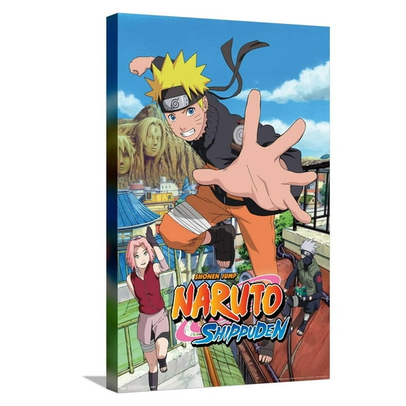 Naruto Shippuden - Jump Canvas Wall Poster, 14.725" x 22.375"
