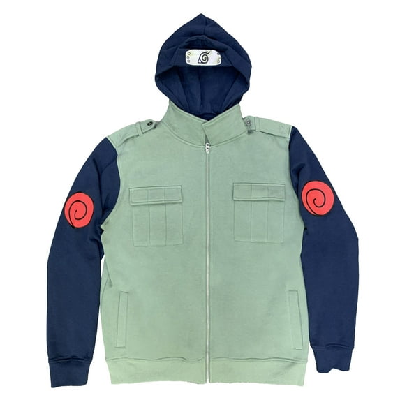 Naruto Shippuden Kakashi Hatake Cosplay Military Style Hoodie With Headband L