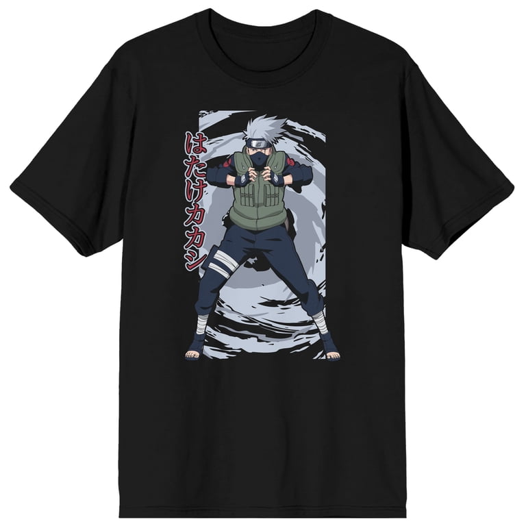 Naruto Shippuden Kakashi Hatake Men's Black T-shirt-Small