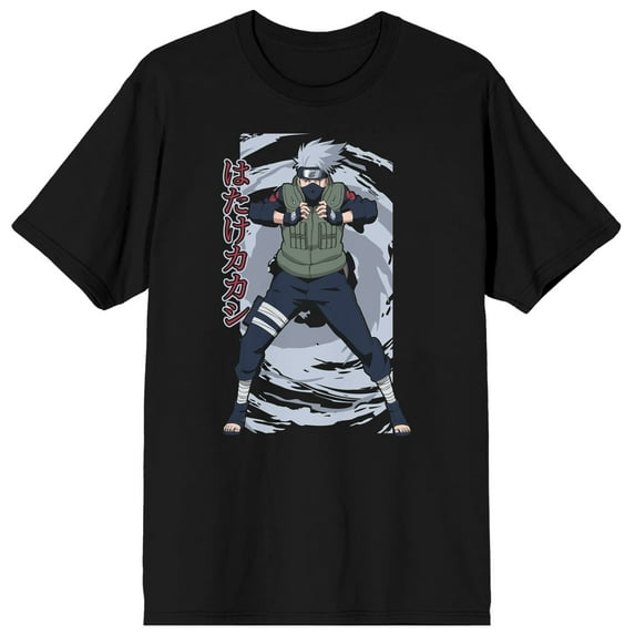 Naruto Shippuden Kakashi Hatake Men's Black T-shirt-XL