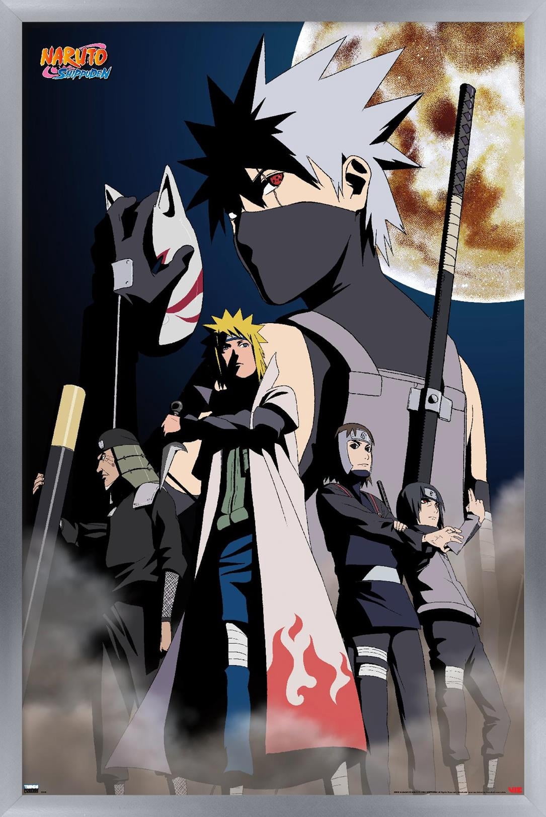 Naruto Shippuden - Kakashi Key Art Wall Poster, 14.725" x 22.375" Framed