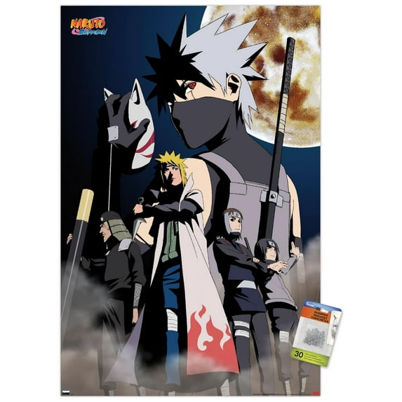 Naruto Shippuden - Kakashi Key Art Wall Poster with Pushpins, 22.375" x 34"