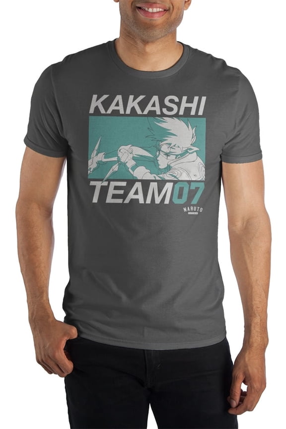 Naruto Shippuden Kakashi Team 07 Men's Charcoal T-shirt-S