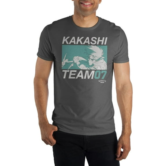 Naruto Shippuden Kakashi Team 07 Men's Charcoal T-shirt-Small