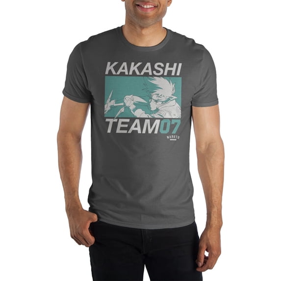 Naruto Shippuden Kakashi Team 07 Men's Charcoal T-shirt-XX-Large