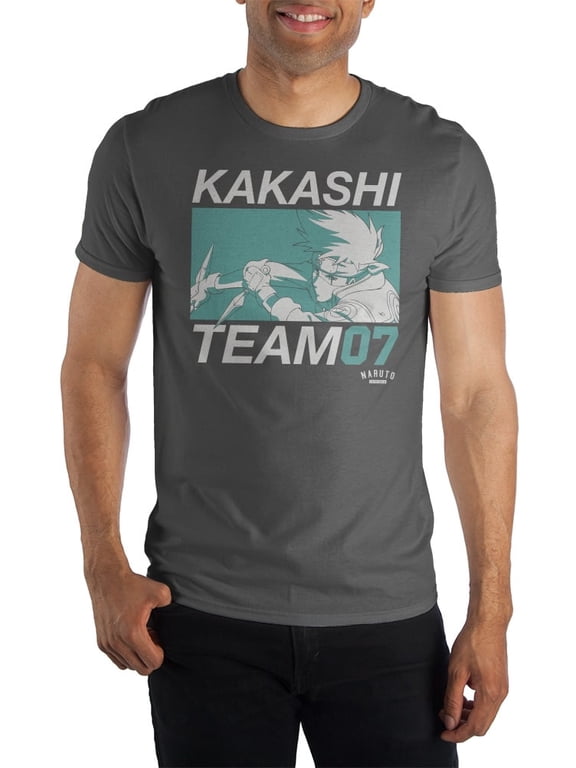 Naruto Shippuden Kakashi Team 07 Men's Charcoal T-shirt-XXL