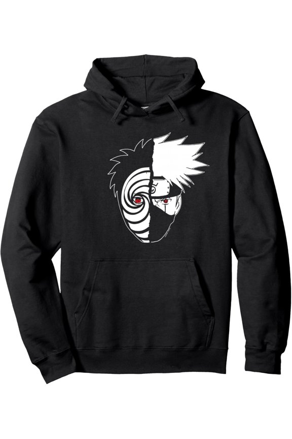 Naruto Shippuden Kakashi Tobi Split Face Pullover Hoodie