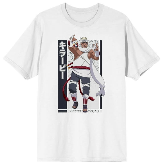 Naruto Shippuden Killer B Character Men's White Graphic Tee-Large