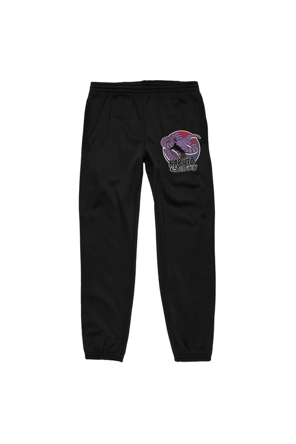 Naruto Shippuden Manda Title Logo Men's Black Jogger Pants