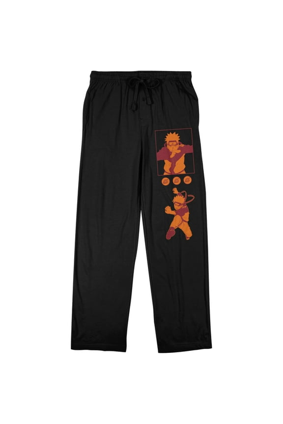 Naruto Shippuden Men's Black Pajama Bottoms-XL