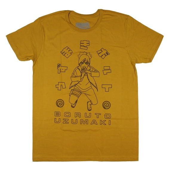 Naruto Shippuden Men's Boruto Uzumaki Sketch Design Anime Graphic Print Adult T-Shirt