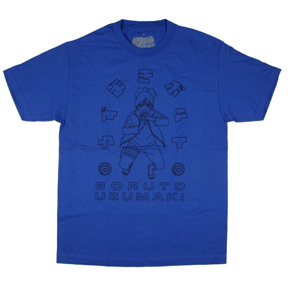 Naruto Shippuden Men's Boruto Uzumaki Sketch Design Anime Graphic Print Adult T-Shirt