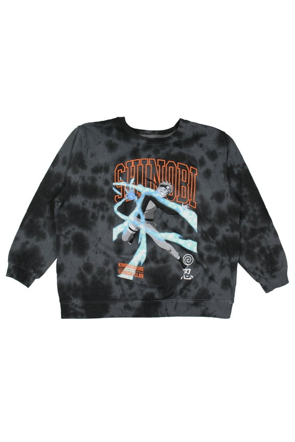 Naruto Shippuden Men's Konohagakure Shinobi Tie-Dye Pullover Sweatshirt