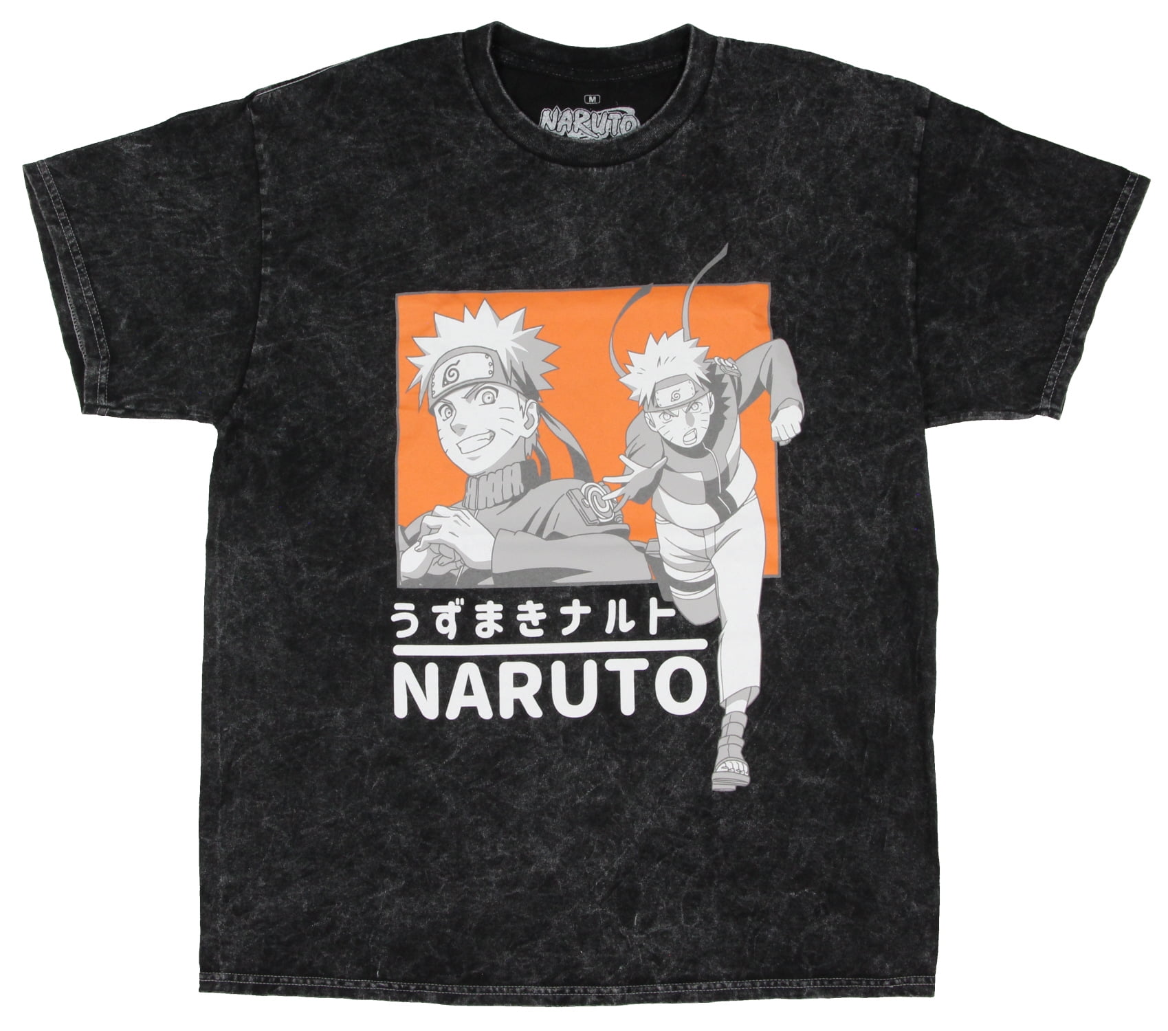 Naruto Shippuden Men's Naruto Uzumaki Acid-Washed Adult Anime T-Shirt ...