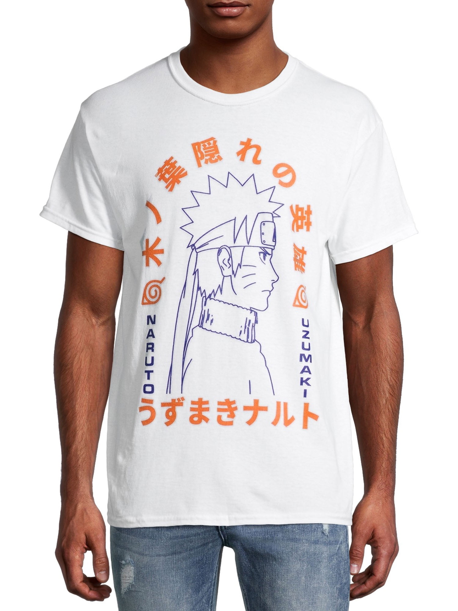 Naruto Blue Smoke Character Group Crew Neck Short Sleeve Men's White  T-shirt-3xl : Target