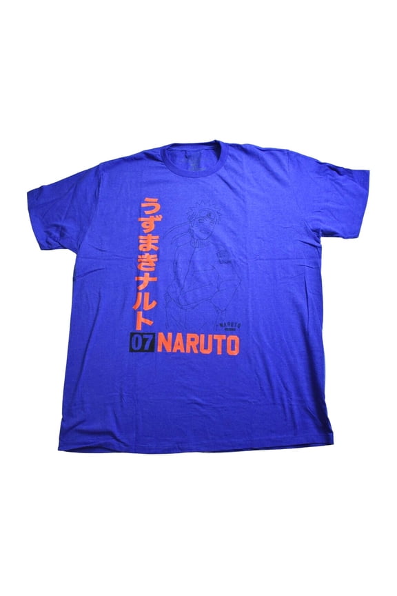 Naruto Shippuden Naruto 07, 3X Large - (Blue) T-Shirt for Adults