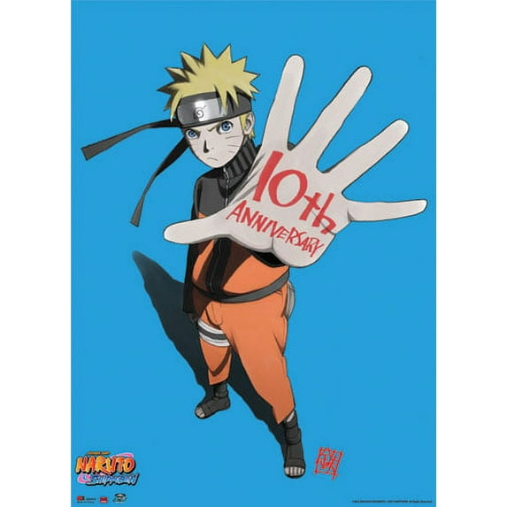 Naruto Shippuden Naruto 10th Anniversary Wallscroll