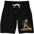 thumbnail image 1 of Naruto Shippuden Naruto And Kanji Men's Black Sleep Pajama Shorts-Large, 1 of 2