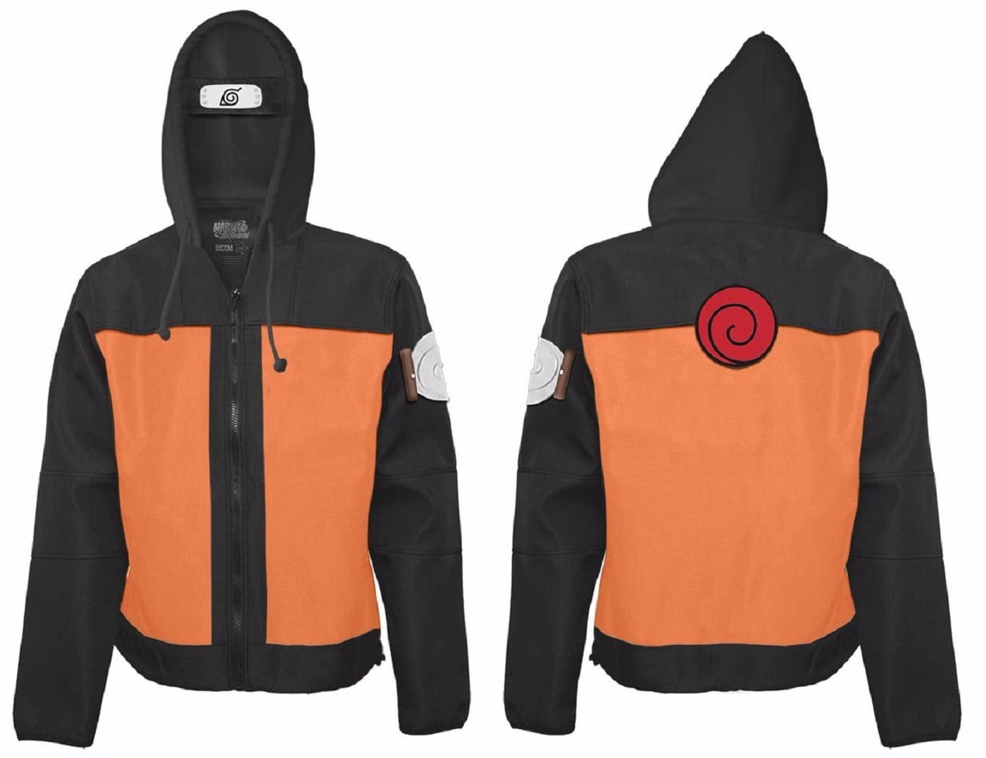 Naruto Shippuden Kakashi Cosplay Jonin Adult Fleece Zip Up Hoodie  Sweatshirt 2XL