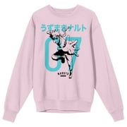 Naruto Shippuden Naruto Kanji Crew Neck Long Sleeve Cradle Pink Adult Sweatshirt-Medium