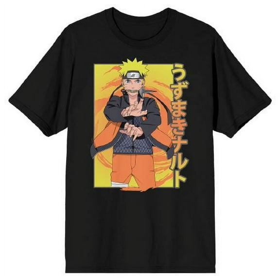 Naruto Shippuden Naruto Uzumaki Men's Black Graphic Tee-6XL